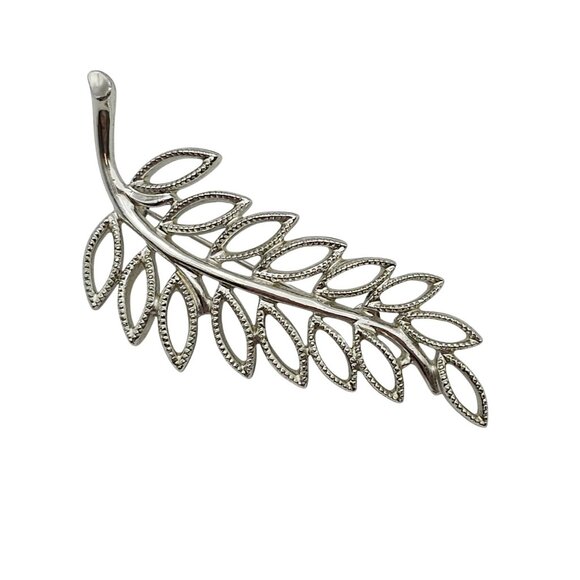 VTG Emmons Brooch Silver Tone Filigree Leaf Natural Boho Fairy Cottage Core Pin - Picture 5 of 15